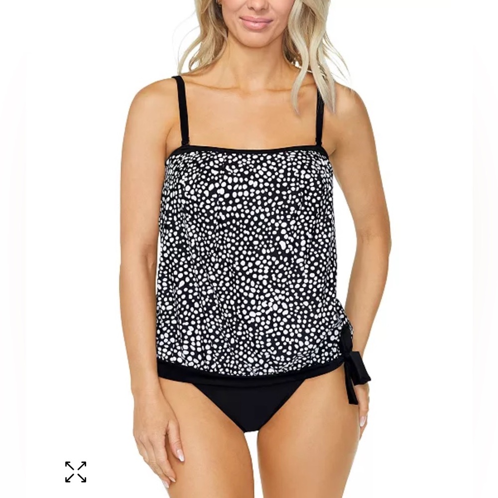 Island Escape Women's Waist Minimizer Bandini Strapless Option Swim Top 8. NWT
